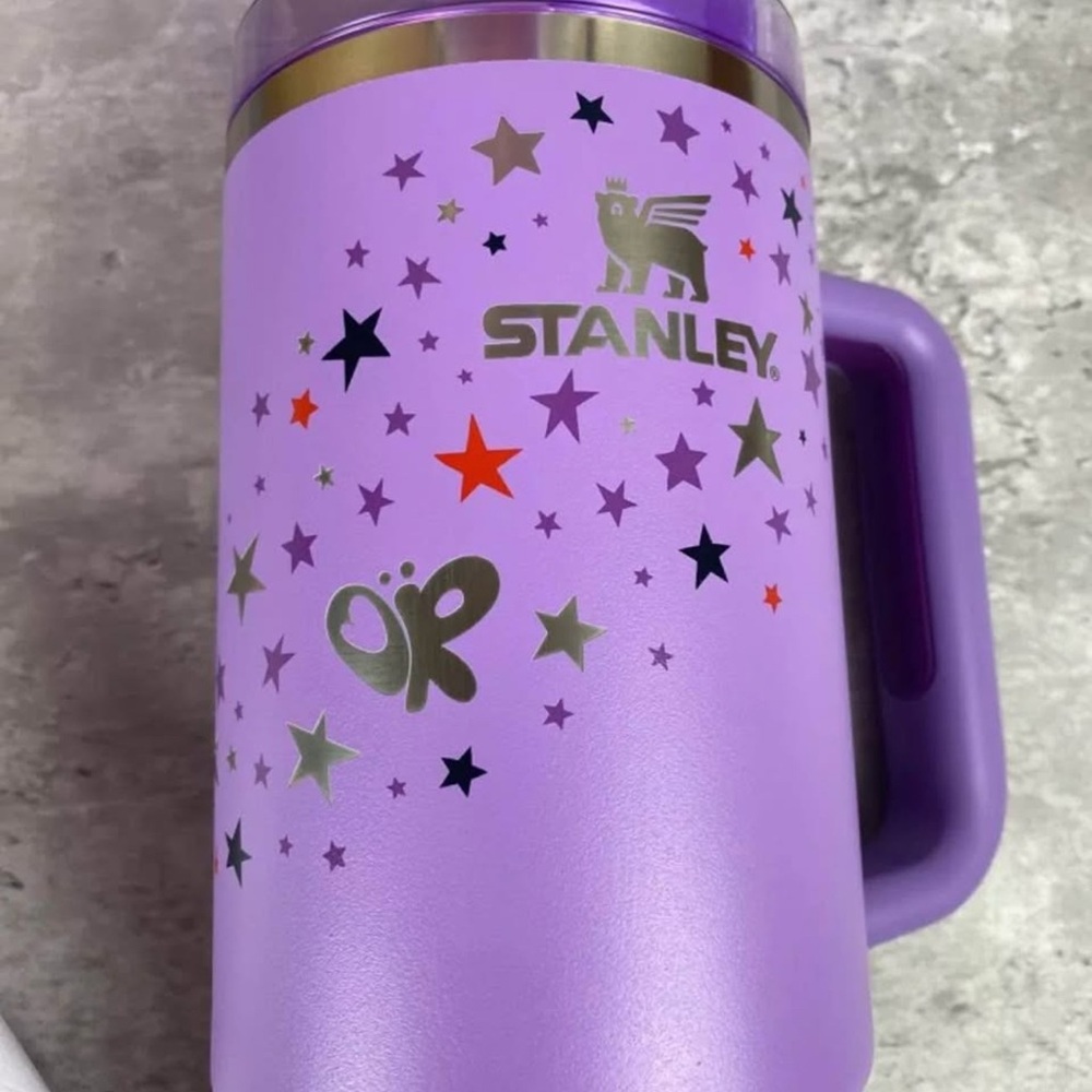 Stanley Purple and Silver Tumbler with Star Design